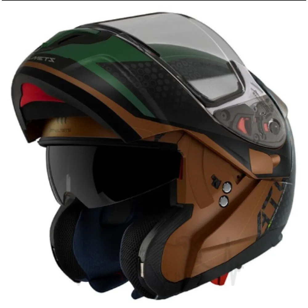 Мотошолом MT Atom Adventure B6 Black/Green (M)